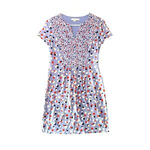 Boden Womens 6P Emory Jersey Dress Blue Floral Fit Flare Periwinkle Petite Lined